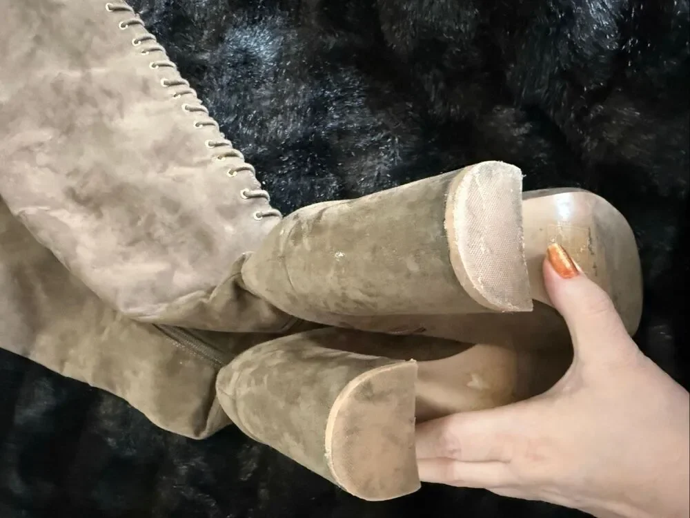 Forever 21 Knee High Lace-up Corset Zipper Boots 6.5 thigh high